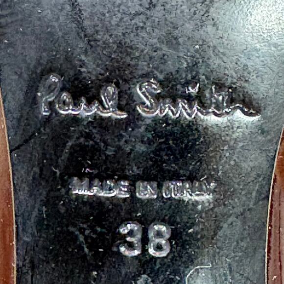 Paul Smith Burgundy Patent Leather & Suede Oxford Brogue Heels 38 7 - Picture 6 of 8